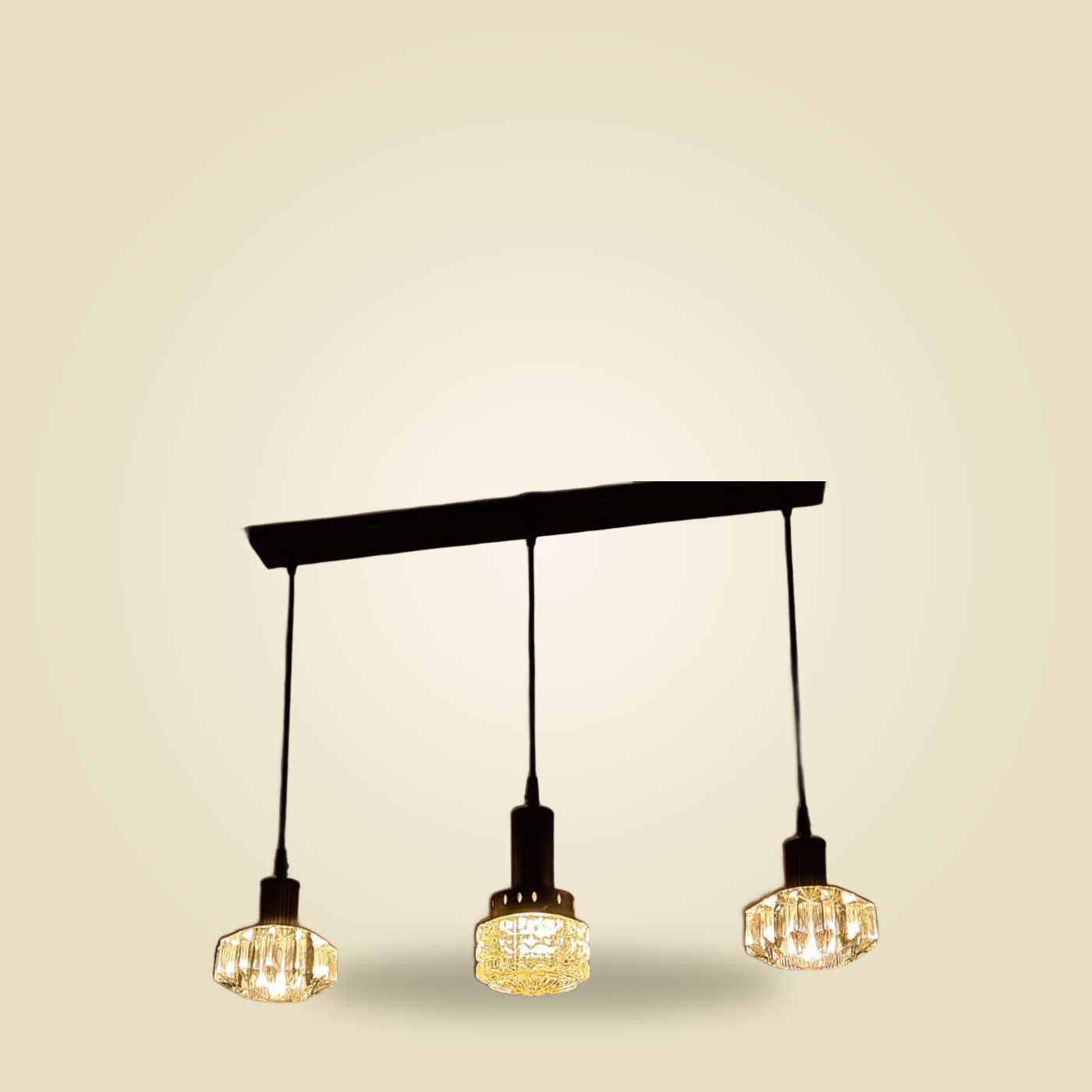 Bronze-Tone Pendant Lamp with White Glass Dome — T19